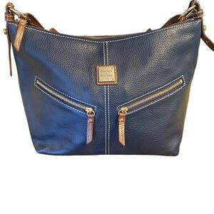 Dooney & Bourke Dark Blue Leather Mary Shoulder Bag